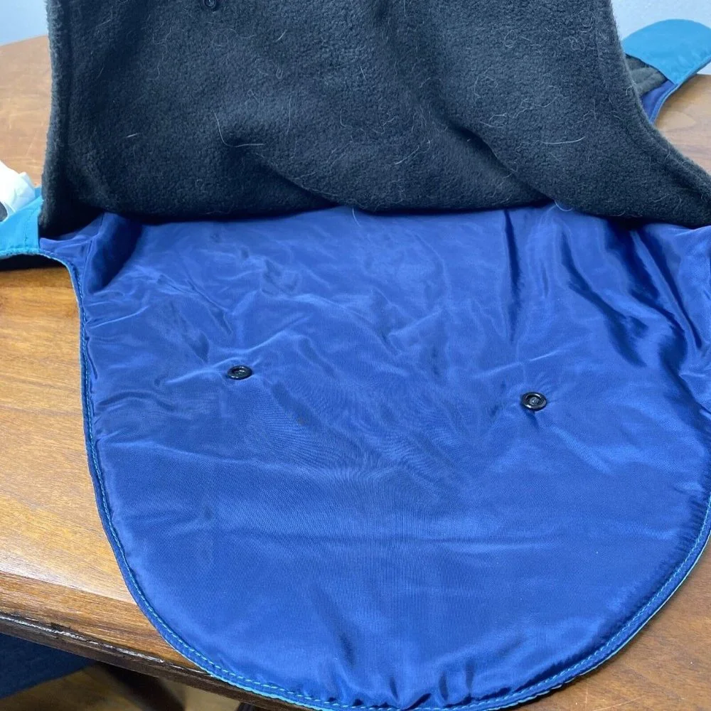 Play On Dog Coat Nylon Puffer Coat  Sz L Small Dog Removable Fleece Liner Blue